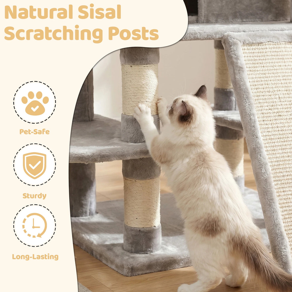 FOOWIN 68" Multi-Level Cat Tree Tower Pawnests